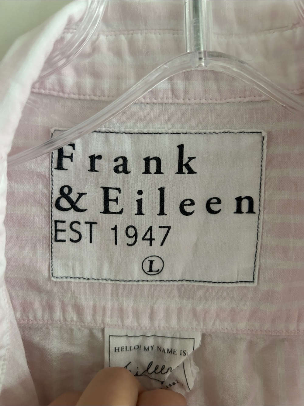 Frank & Eileen Pale Pink Striped Cotton Button-Down - Picture 3 of 5